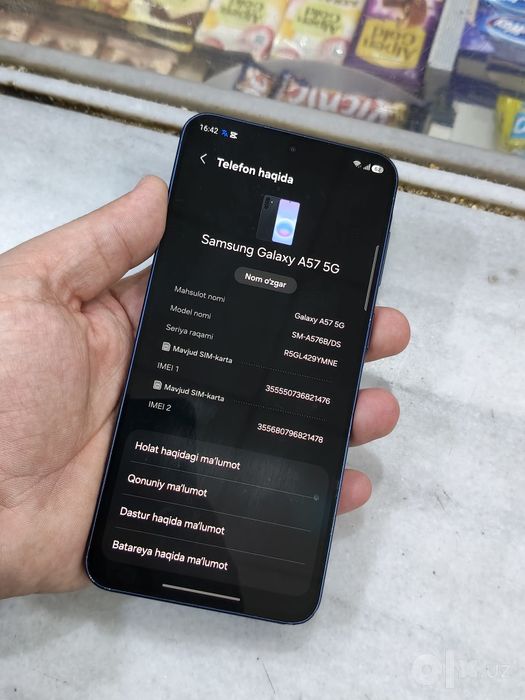 Samsung Galaxy A57 5G 8/256 GB ideal srochna sotladi aybi yoq