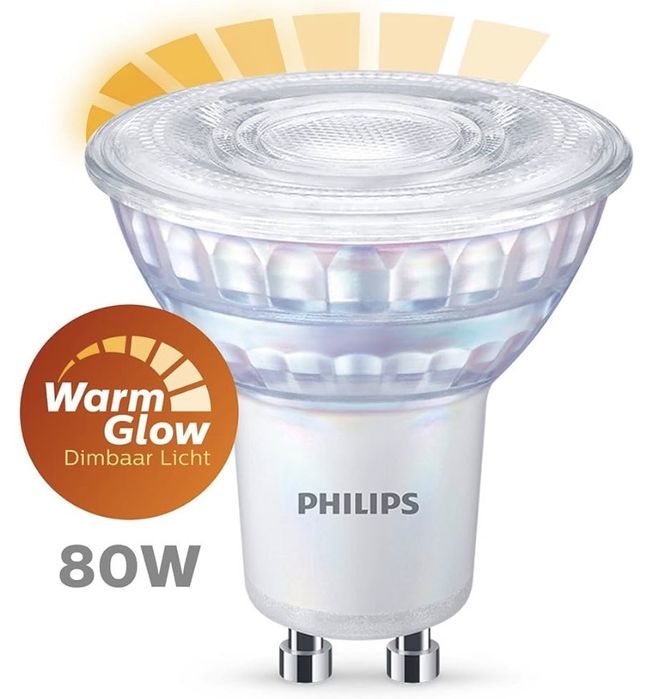 Spot LED Philips - Lumină albă caldă - GU10 - 80 W