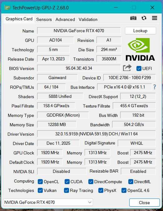 Placă video Gainward NVIDIA GeForce RTX 4070 Phoenix GARANȚIE eMAG