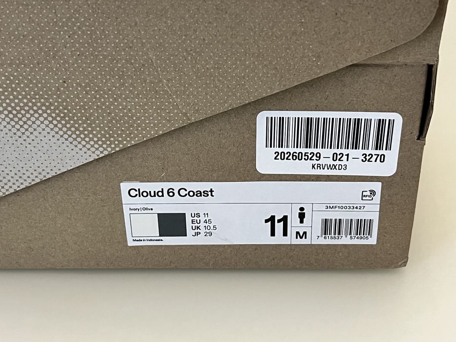 Кроссовки On Running Cloud 6 Coast Ivory Olive