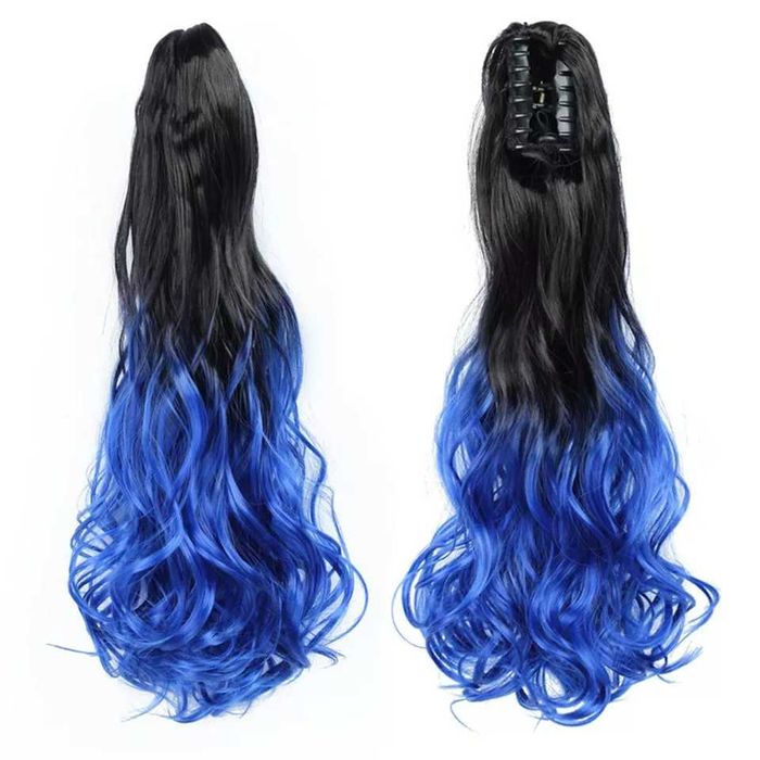 Цветни омбре прави и къдрави опашки