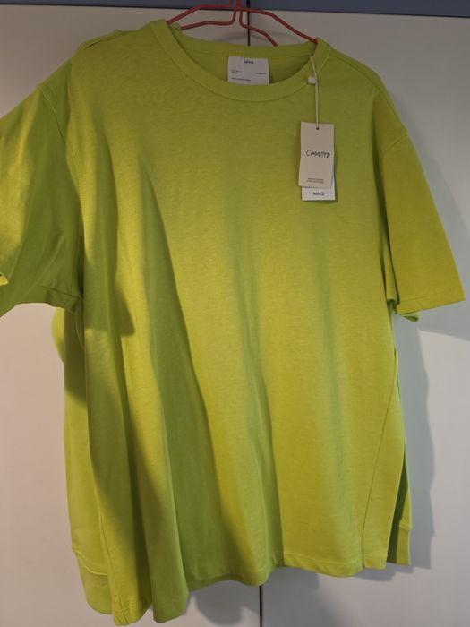 Mango мъжки суичър и тениска цвят Лайм