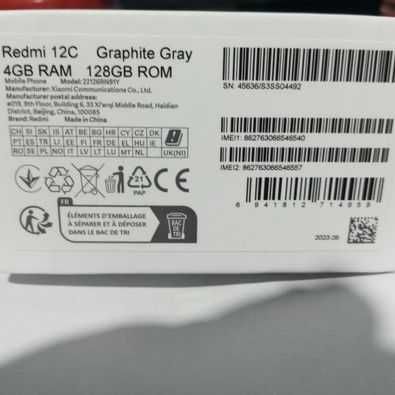 Xiaomi redmi 12c,128GB,4GB,2023,nou,sigilat,cadou folie sticla