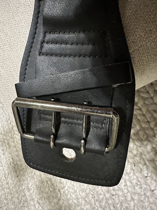 Фитнес колан, кожен, черенL/XL