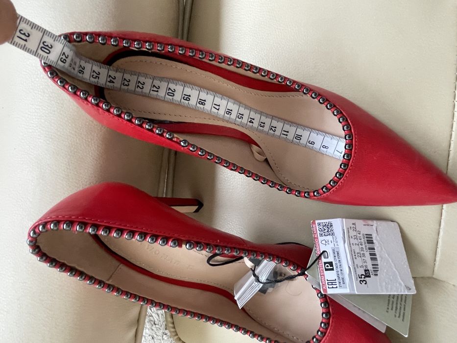 Pantofi stiletto Zara , piele , noi cu eticheta, marime 35