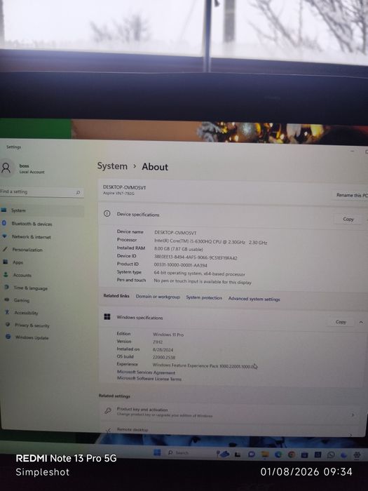 Laptop acer aspire v-nitro