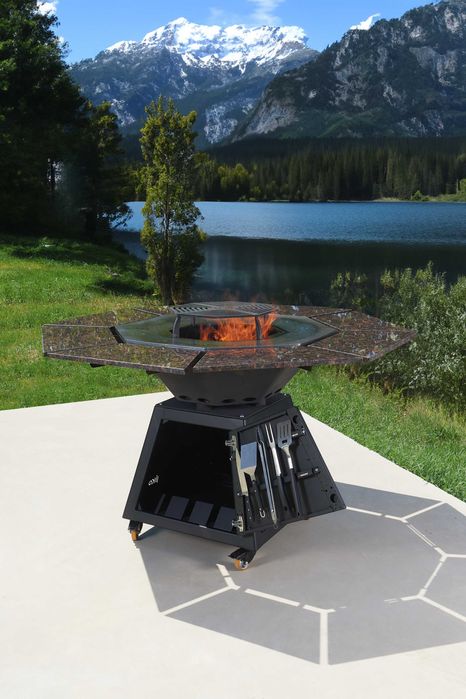 GRILL; OKTOGRILL cu polite demontabile de granit