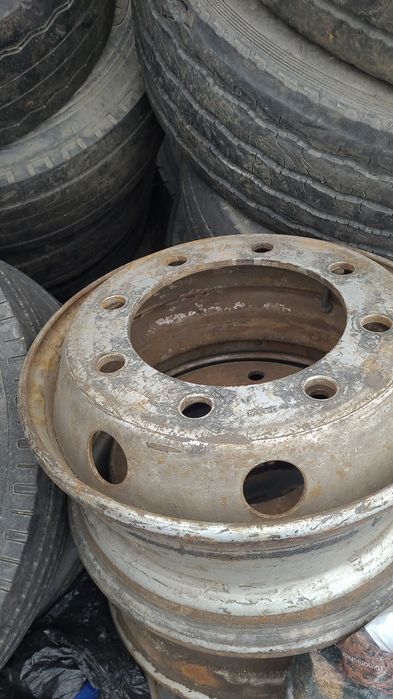 jante anvelope roti complete cu 8 gauri fara camera 245/70t17.5, 265/70r17.5, 285/70r19.5