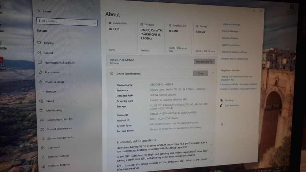 Asus H97M-E+Intel I7 4790+16GB Ram+SSD+HDD