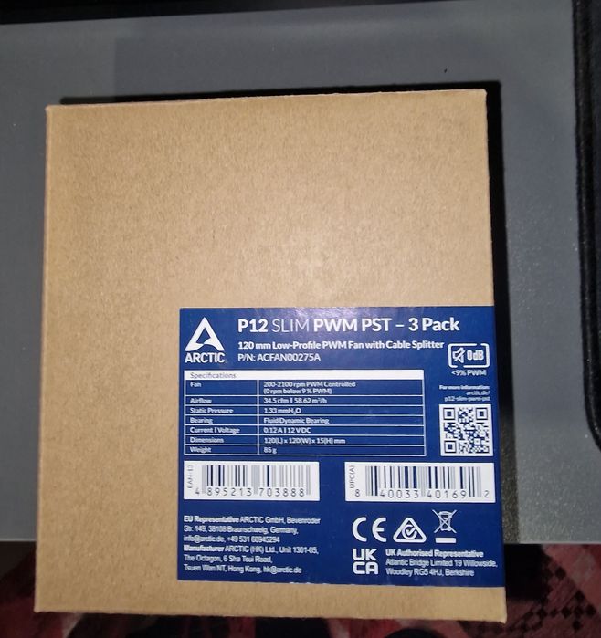 Pachet 3 ventilatoare arctic p12 slim pwm pst 120mm