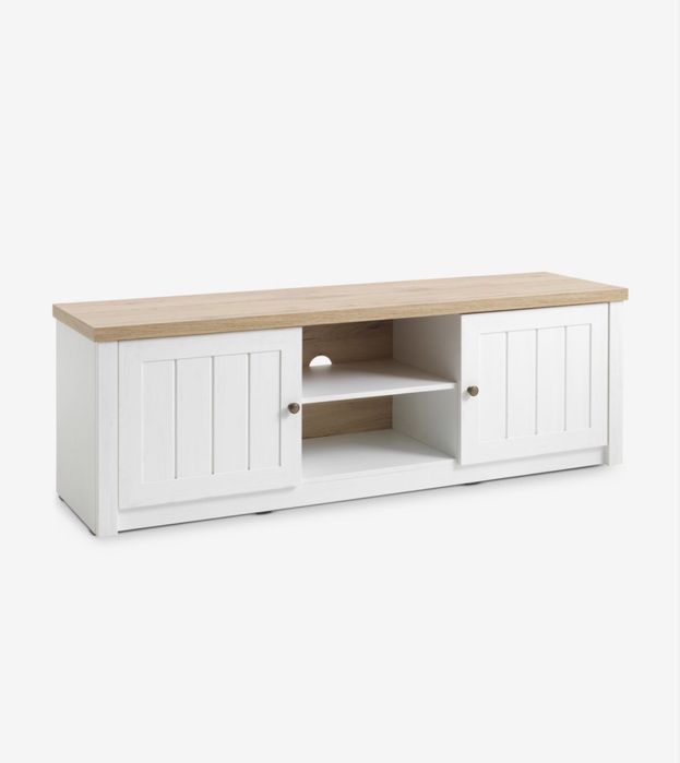 ТВ шкаф MARKSKEL 2 врати бял/цвят див натурален дъб