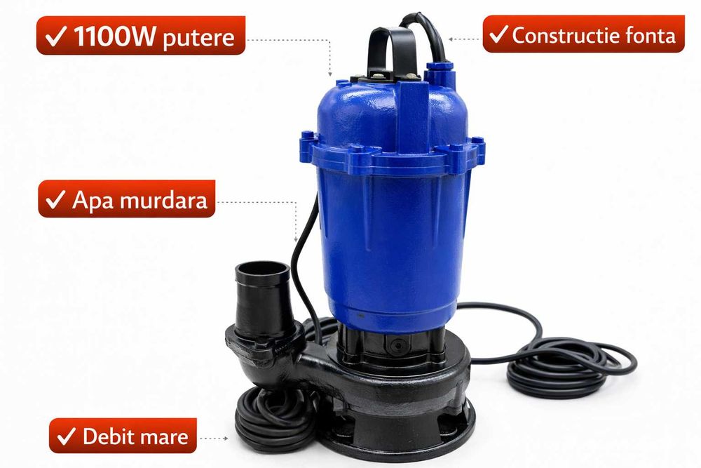 Pompa submersibila fosa fonta 1100W evacuare apa murdara