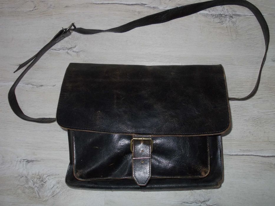 Geantă de mână din piele naturală roșu vin - Geantă messenger Boss