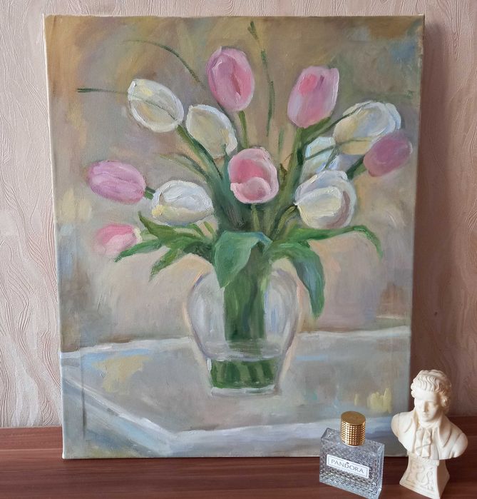 Картина Тюльпаны  холст масло  живопись
