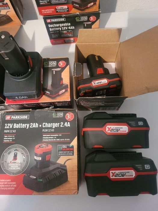 Батерии и зарядни устройства Parkside 12 и 20 волта Xteam
