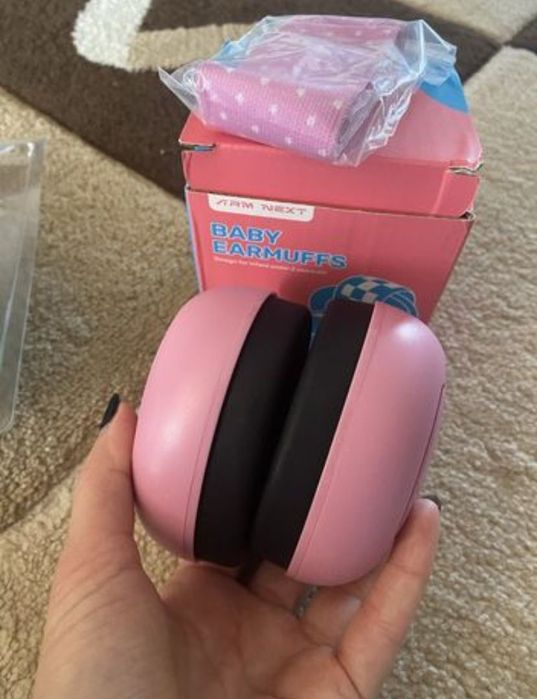 Casti antifonjce cu elastic NOI roz