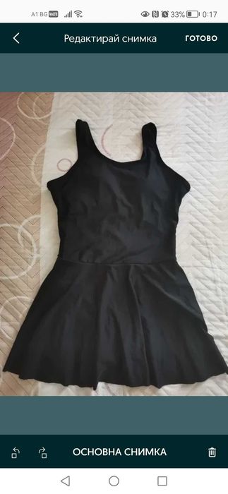 Черен цял бански за момиче с ръст 158-160