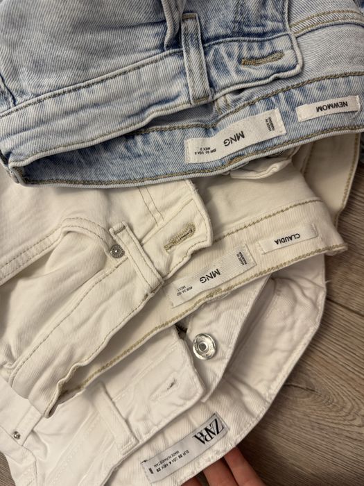 Женски дънки, сини, бежави и бели, mango, zara