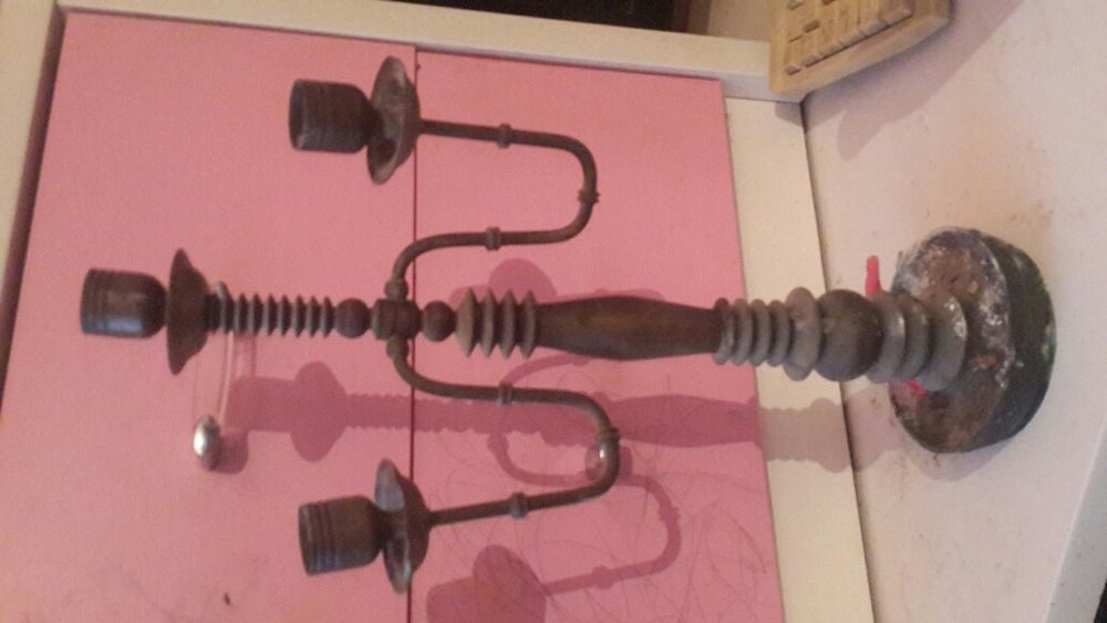 Часы и подсвечник антиквариант