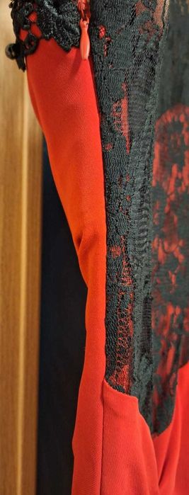 Rochie rosie lunga de ocazie