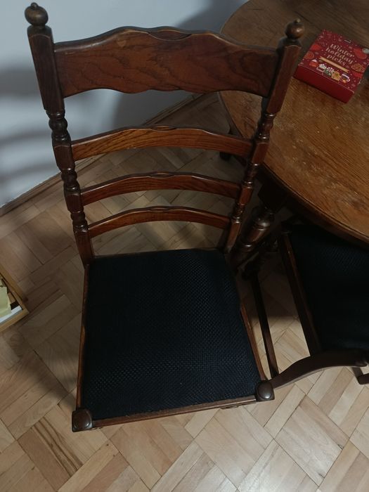 Set Masa si Scaune Vintage din Lemn Masiv - Extensibila