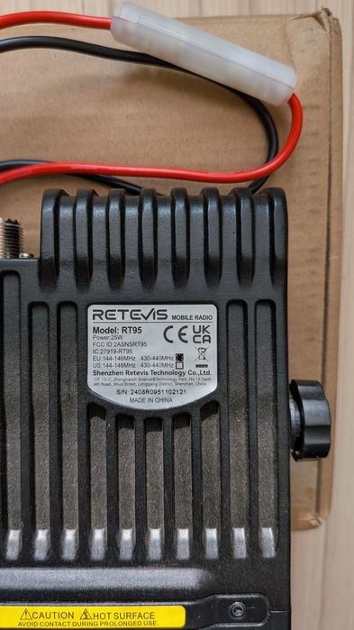 RETEVIS RT95 мобилна радиостанция, 144-146MHz и 430-440MHz, 200 канала