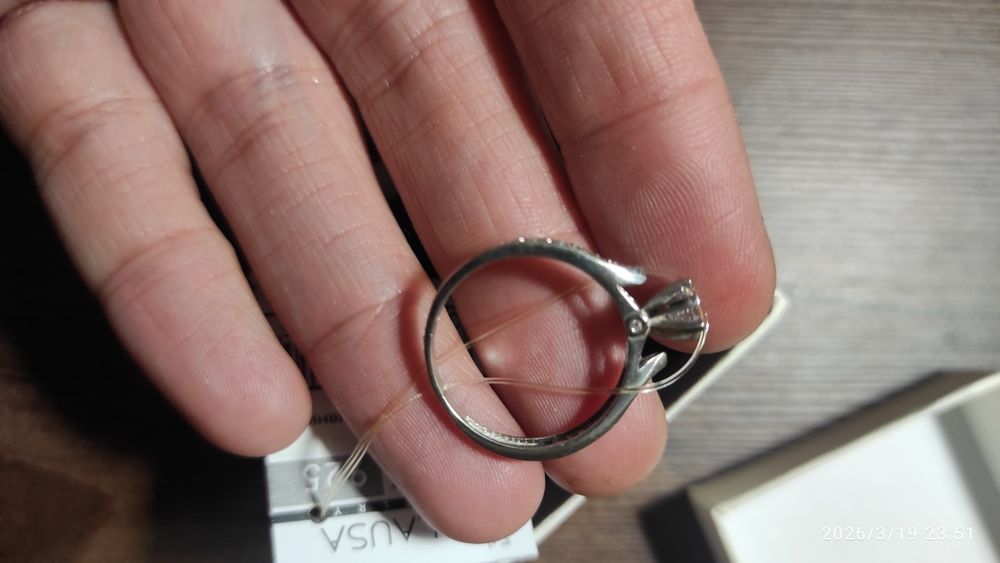 Кольцо 18 серебро 925 камень фианит