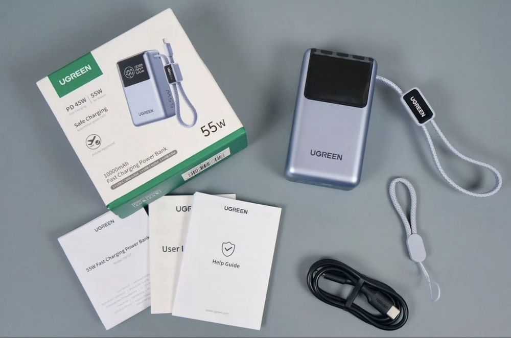 UGREEN 55W — мощный мини Power Bank 10000 mAh, сертификат CCC