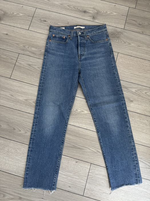 Blugi albastri Levis, wedgie straight, marimea 24