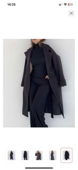 Пальто чёрный, XL