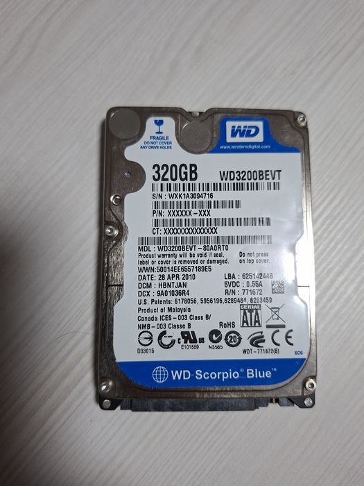 Жёсткий диск 2.5" HDD WD Scorpio Blue 320GB