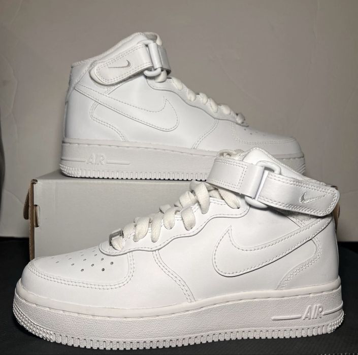 Adidaai Nike Air Force 1 Mid Triple White