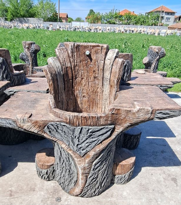 Барбекю ,чешми, мивки от щампован бетон