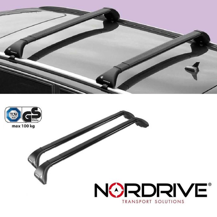 Телескопични греди Nordrive SNAP черни за стандартен и вграден рейлинг