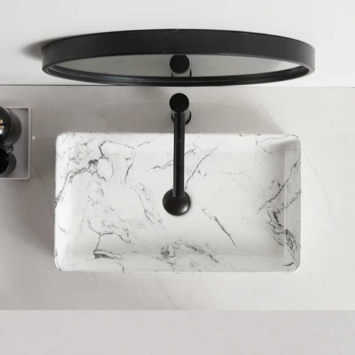 Мивка за баня - бял мрамор