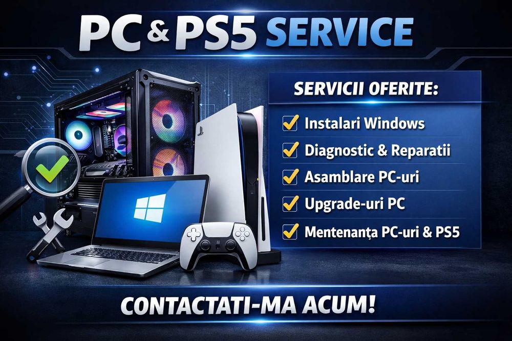 Reparatii, upgrade-uri si mentenanta calculatoare/PC/PS5