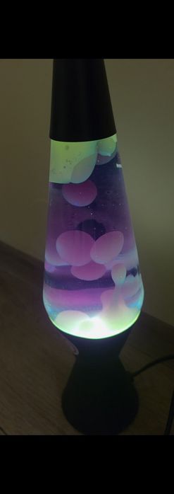 Lampă cu Lavă Clasică 42 cm - Albastru și Verde Neon - Nouă la Cutie