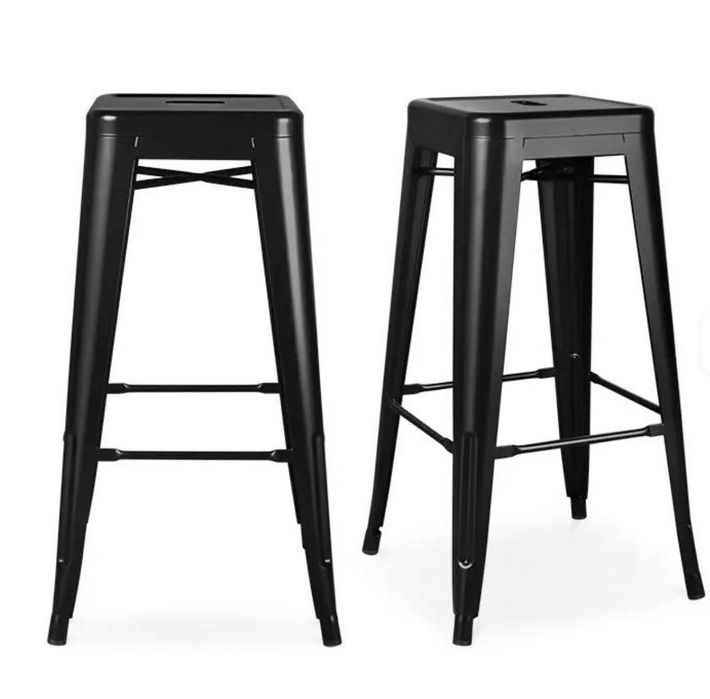 Черен Метален Бар Стол с 2г гаранция и доставка до еконт