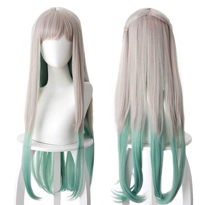 Аниме  бяло зелена перука Yashiro Nene Jibaku Shounen Hanako cosplay