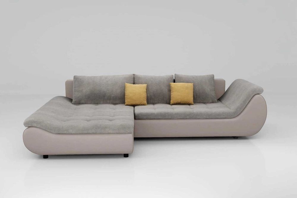 Colțar extensibil Prato, pe stânga, gri, alb