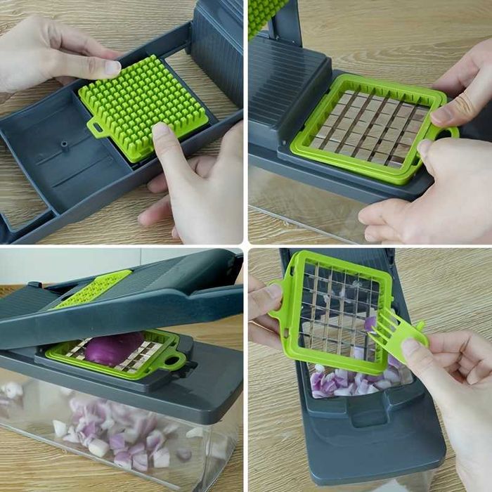 Мултифункционално кухненско ренде 14 в 1 с приставки и контейнер