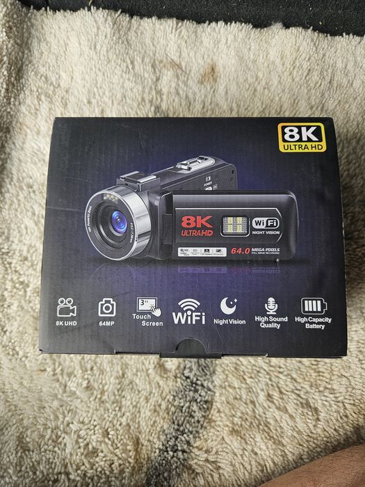 Cameră video 8K Ultra HD, 64MP, WiFi