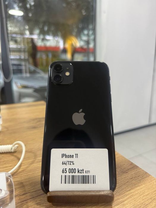 iPhone 11•64GB/72%Black Айфон 11•64ГБ/72%Қара