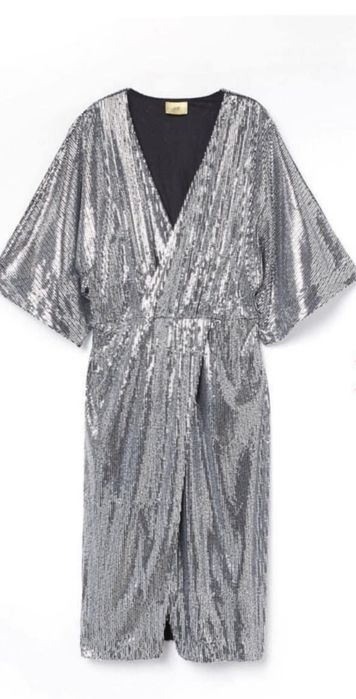 Rochie ocazie noua cu eticheta  paiete ,argintie