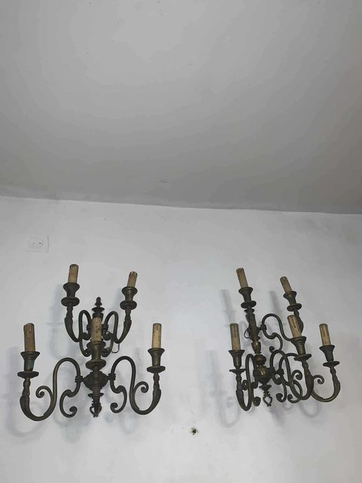 Aplice de perete din bronz cu zece brate in stil baroc