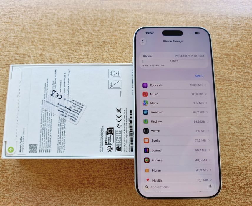 Iphone 17 Pro Max Silver 2TB Като Нов! Гаранция Технополис!