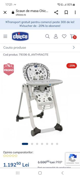 Scaun de masa Chicco Polly Progres 5 in 1, 500 lei
scaun de masă Chicc