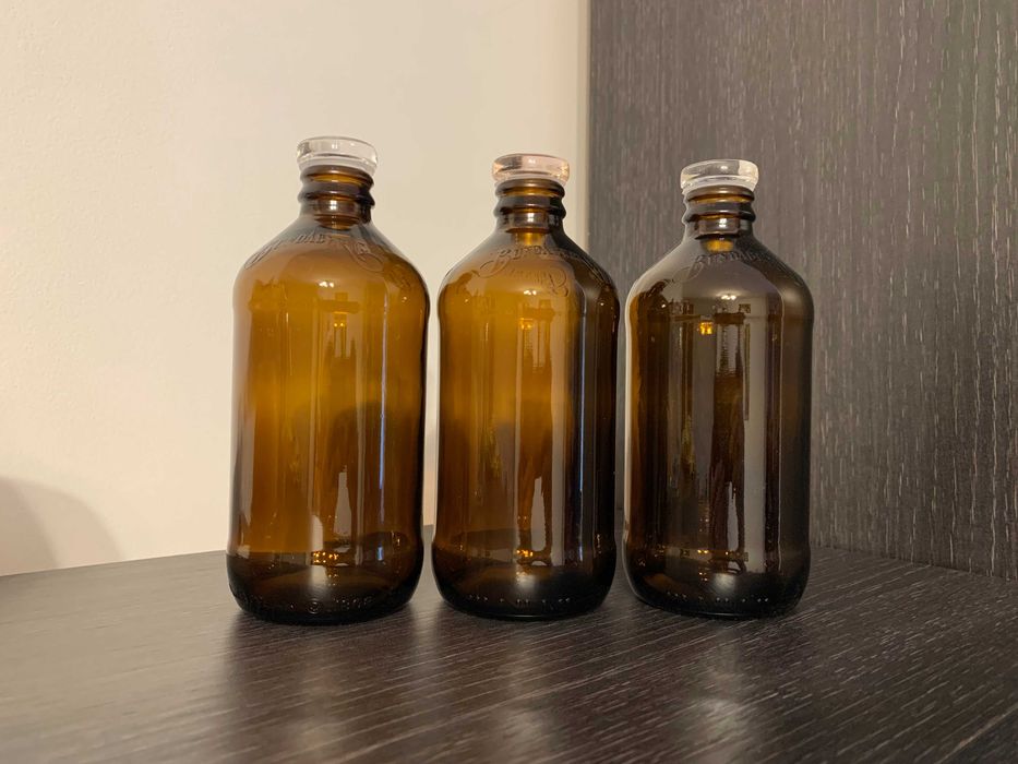 Set 3buc Sticla intunecata cu dop de sticla+silicon