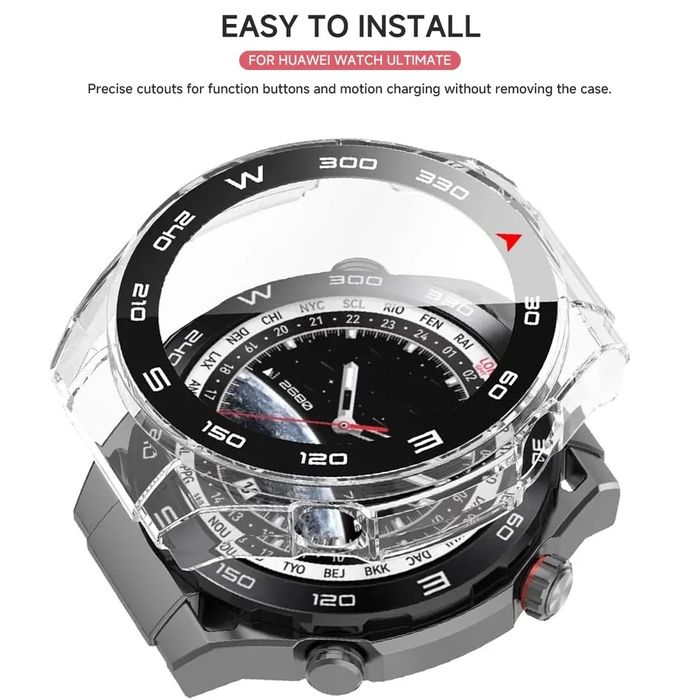 Huawei Watch Ultimate Black / Твърд удароустойчив кейс с протектор