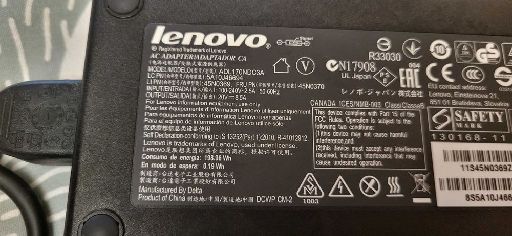 Lenovo 170W Incarcator 20V-8.5A fuctional